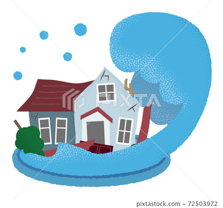 Vector illustration of a flooded house Vector illustration of a flooded house 72503972
