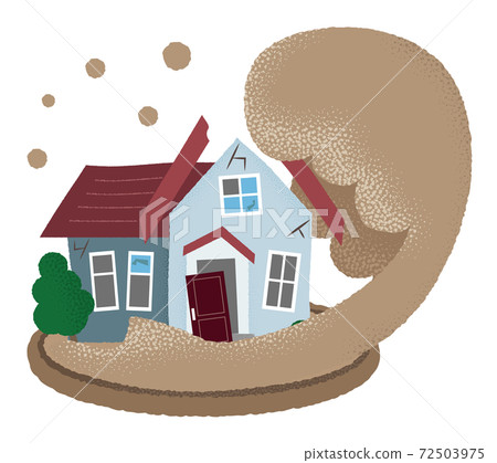 Vector illustration of a flooded house Vector illustration of a flooded house 72503975