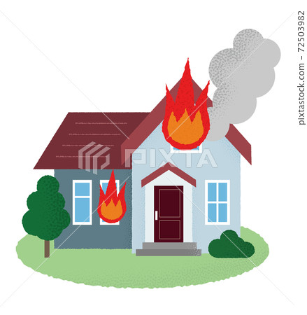 房子在火災中的矢量圖 72503982