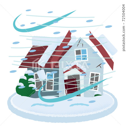 矢量圖的暴風雪損壞的房屋 矢量圖的暴風雪損壞的房屋 72504004