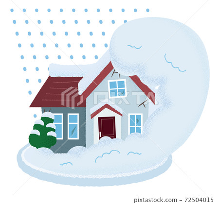 矢量圖的雪崩損壞的房屋 矢量圖的雪崩損壞的房屋 72504015