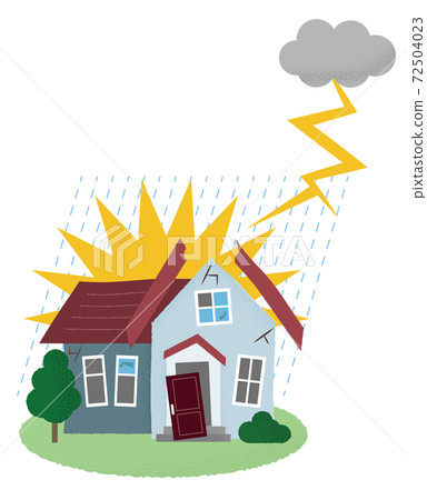 Vector illustration of houses suffering from... - Stock Illustration ...