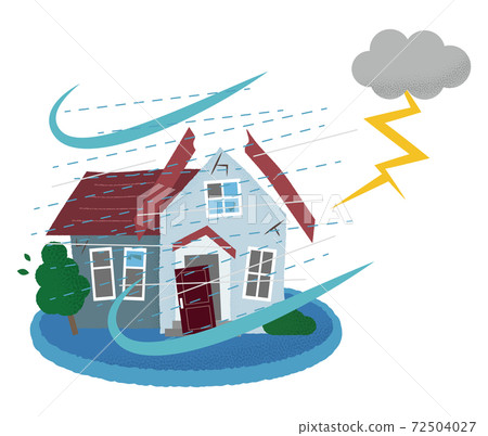 Vector illustration of houses suffering from... - Stock Illustration ...