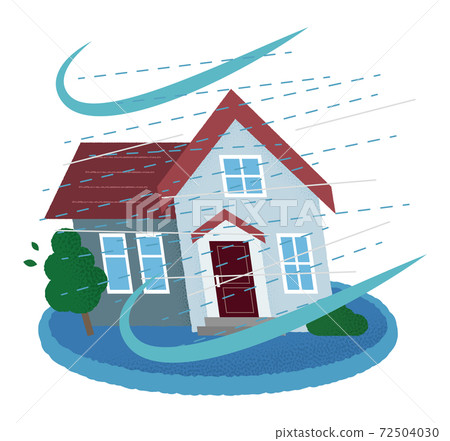 Vector illustration of houses suffering from... - Stock Illustration ...