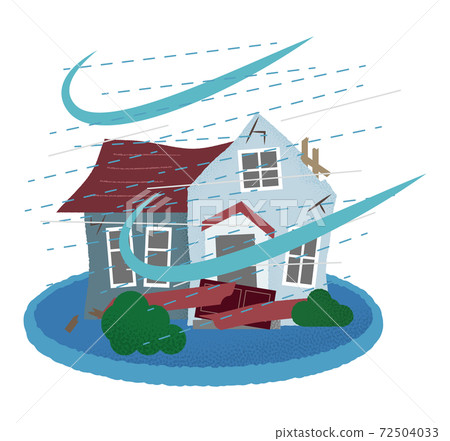 Vector illustration of houses suffering from... - Stock Illustration ...