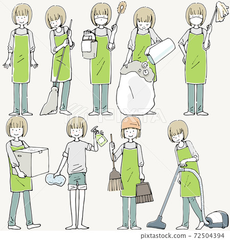 People who do housework such as cleaning 72504394