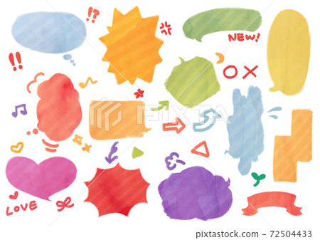 Speech balloon set watercolor 72504433