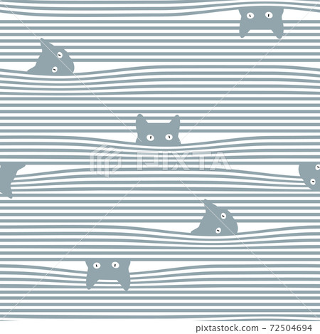 Cute cat border pattern, - Stock Illustration [72504694] - PIXTA