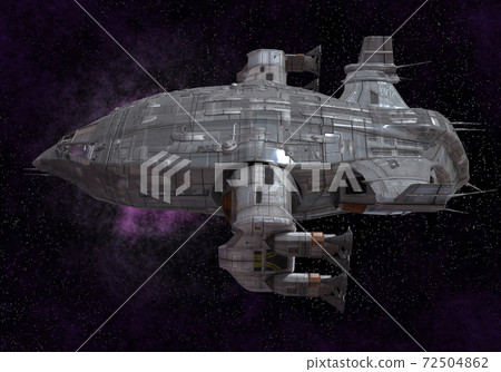 Future spaceship in deep space 3d illustration 72504862