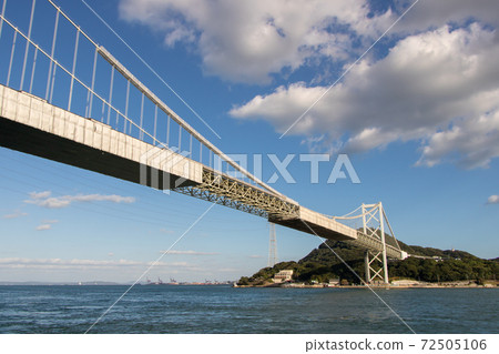 Kanmon Bridge Under Construction Stock Photo