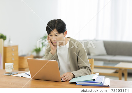 Men working from home Remote work 72505574