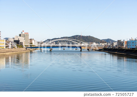 Scenery of Kagamigawa flowing through Kochi city. Scenery of Kagamigawa flowing through Kochi city. 72505727