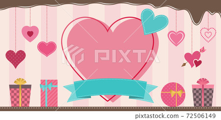 情人節廣告橫幅設計模板2：1水平純色 72506149