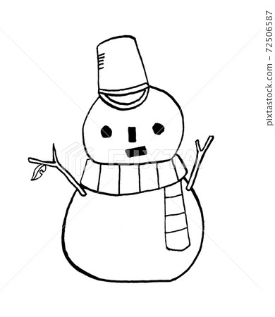 雪人的插圖線條畫 雪人的插圖線條畫 72506587