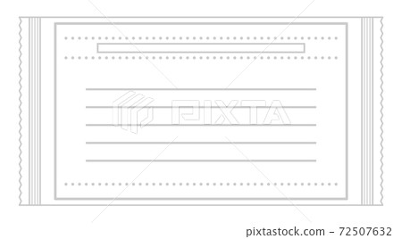 單獨包裝的無紡布口罩的線條圖插圖 72507632