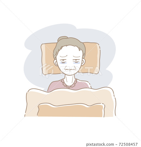 睡覺的老年婦女的形象和護理 睡覺的老年婦女的形象和護理 72508457