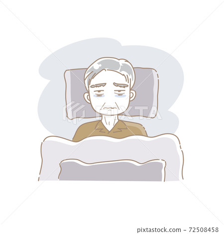 Bedridden elderly man / long-term care image - Stock Illustration ...