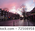 London city and bus at sunset 72508958