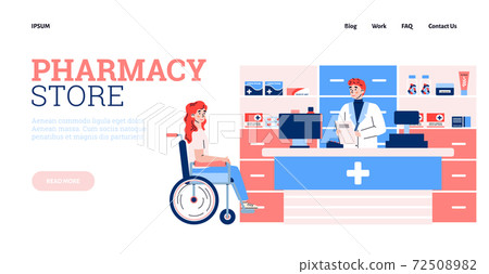 Landing page template for pharmacy store a vector illustration 72508982