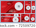 Set of Red and Black Web banners templates, Standard sizes with space. Vector illustration 72509720