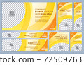 Set of Yellow and Black Web banners templates, Standard sizes with space. Vector illustration 72509763