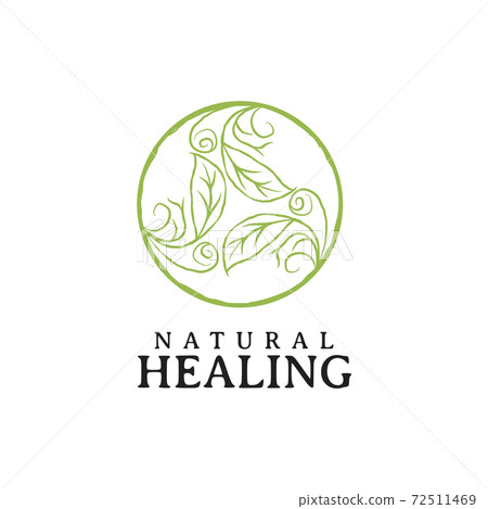 Natural healing clinic with using circle leaf design template Natural healing clinic with using circle leaf design template 72511469