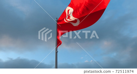 3d rendering of the national flag of the Tunisia 72511974