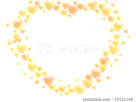 An orange frame where hearts gather to form a big heart An orange frame where hearts gather to form a big heart 72512148