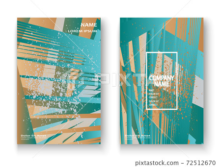 Creative Christmas cover frame design paint golden splatter, gold glitter vector illustration. Turquoise beige abstract template invitation.Colorful striped pattern geometric shape greeting background 72512670