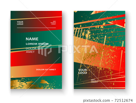 Creative Christmas cover frame design paint golden splatter, gold glitter vector illustration. Neon red green abstract template invitation. Colorful striped pattern geometric shape greeting background Creative Christmas cover frame design paint golden splatter, gold glitter vector illustration. Neon red green abstract template invitation. Colorful striped pattern geometric shape greeting background 72512674