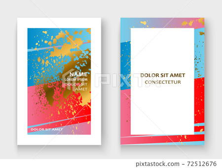 Creative Christmas cover frame design paint golden splatter, gold glitter vector illustration. Neon blue pink abstract template invitation. Colorful striped pattern geometric shape greeting background Creative Christmas cover frame design paint golden splatter, gold glitter vector illustration. Neon blue pink abstract template invitation. Colorful striped pattern geometric shape greeting background 72512676