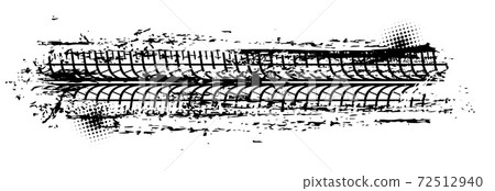 Offroad tyre print, grunge spot, vector tire trace 72512940