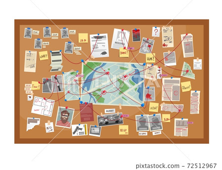 Crime board of police detective investigation 72512967