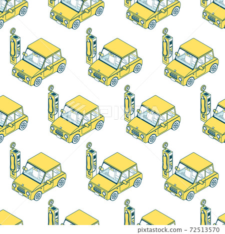 Seamless pattern of EV charging station and electric vehicle 72513570