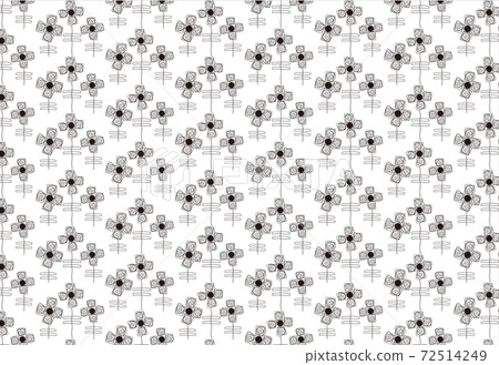 Botanical simple pattern Round and round undulations Plants drawn with circles and lines Botanical simple pattern Round and round undulations Plants drawn with circles and lines 72514249