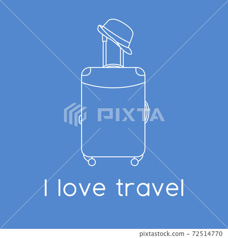 Vector illustration Suitcase Sun hat Travel Summer Vector illustration Suitcase Sun hat Travel Summer 72514770