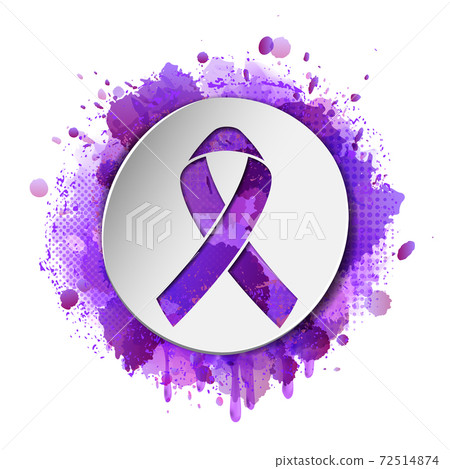 World Cancer Day concept. Vector Illustration with purple ribbon symbol 72514874