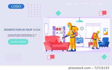 Desinfection in your home landing page template with a description of the sanitary service Desinfection in your home landing page template with a description of the sanitary service 72516193