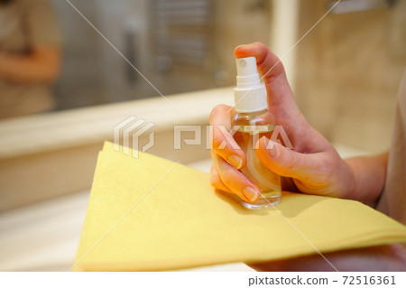 handling common use items with disinfectant. measures to control viruses  72516361