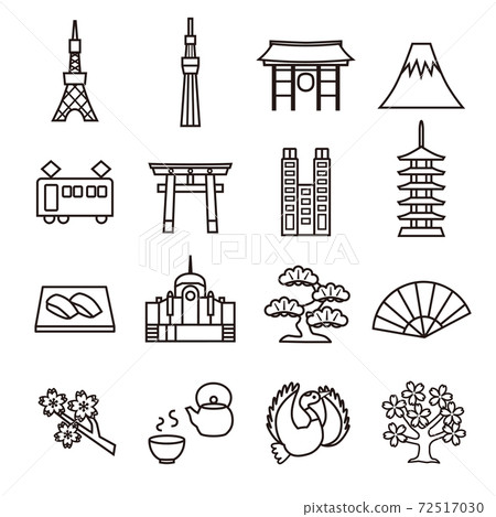 Tokyo Japan icon set 72517030