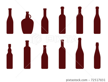 Big Set of silhouette wine bottles. Vector Big Set of silhouette wine bottles. Vector 72517831