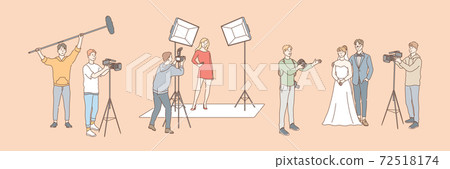 Photography and shooting, journalism set concept Photography and shooting, journalism set concept 72518174