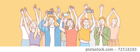 Young people at concert, perfomance set concept 72518193