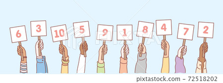 Hands with numbers set concept Hands with numbers set concept 72518202