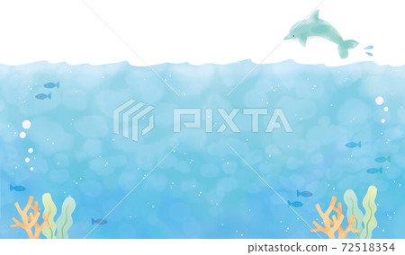 Sea motif and background illustration in the sea 72518354