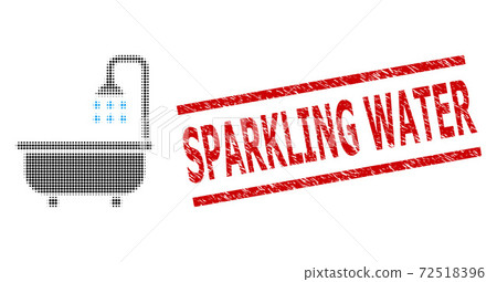Grunge Sparkling Water Seal and Halftone Dotted Shower Bath 72518396