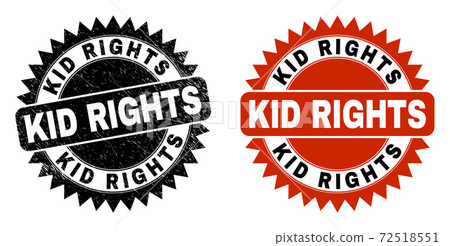 KID RIGHTS Black Rosette Seal with Grunge Surface 72518551