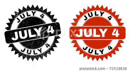 JULY 4 Black Rosette Watermark with Unclean... - Stock Illustration ...