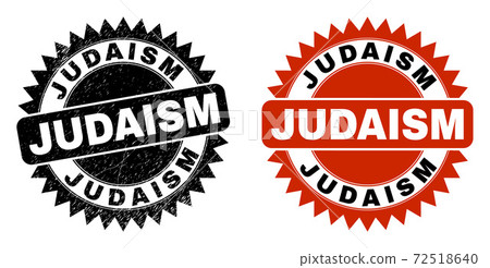 JUDAISM Black Rosette Stamp Seal with Corroded Surface 72518640