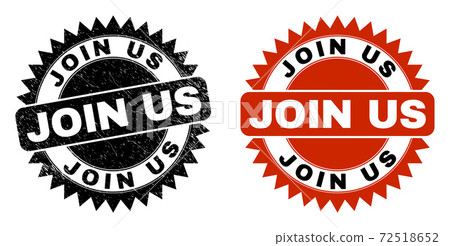JOIN US Black Rosette Watermark with Corroded... - Stock Illustration ...